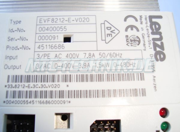 3 Typenschild Lenze Evf8212-e