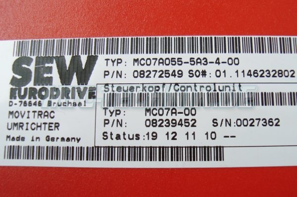 4 Movitrac Mc07a-00 Typenschild