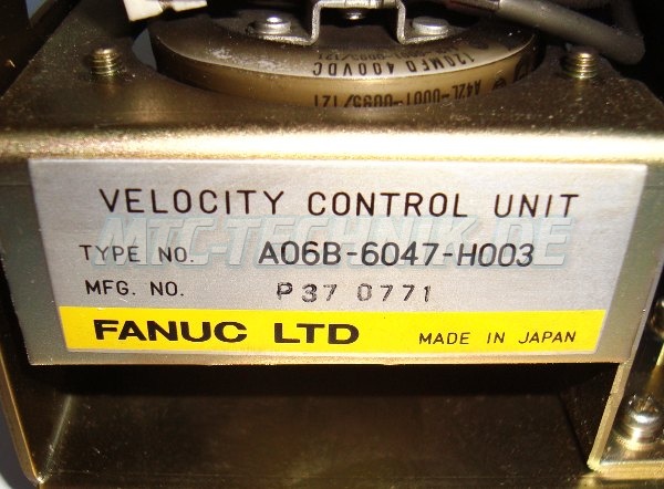 Fanuc A06B-6047-H003 Dc-drive Velocity Control Unit Online Shop