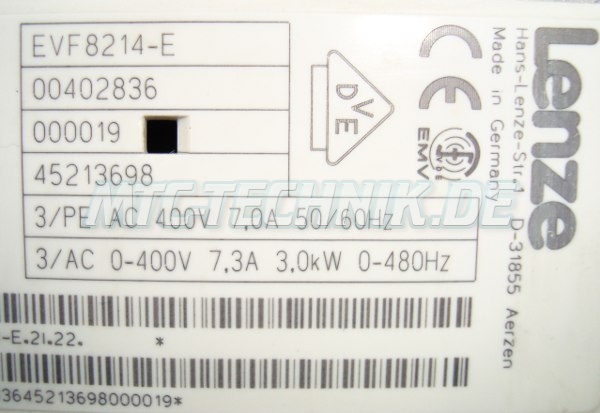 3 Typenschild Evf8214-e