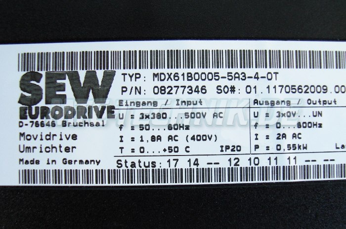 4 Typenschild Mdx61b0005-5a3-4-0t