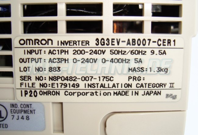 4 Typenschild 3g3ev-ab007-cer1