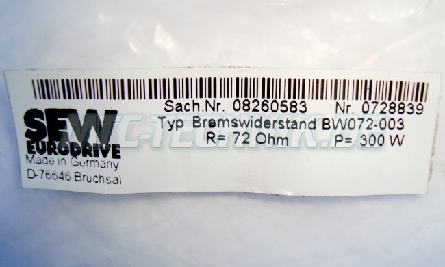 2 Typenschild Bw072-003 Sew